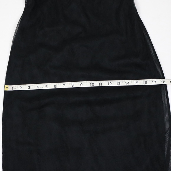 Vera Wang Women's Size 4 Black Empire Waist Mesh Tulle Overlay Goth Witch Beaded - Picture 11 of 14